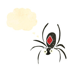 retro cartoon black widow spider