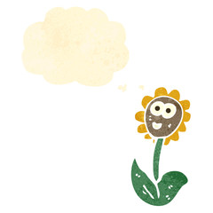 retro cartoon sunflower