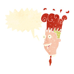 retro cartoon exploding head man