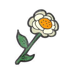 retro cartoon flower
