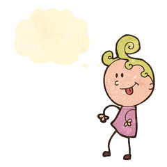 happy cartoon doodle girl
