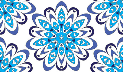 Ethnic seamless patterns. Aztec geometric backgrounds. Stylish navajo fabric. Modern abstract wallpaper. Vector illustration.