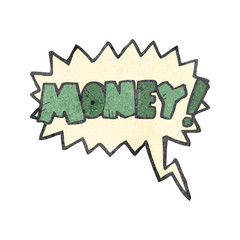 retro cartoon shout for money