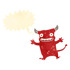 retro cartoon little devil