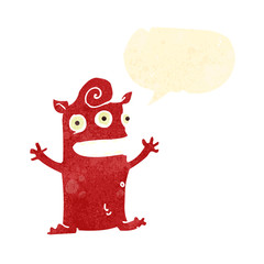retro cartoon little monster