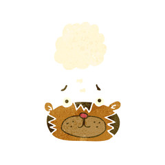 retro cartoon tiger with thought bubble