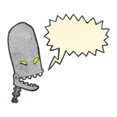retro cartoon shouting robot head