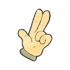 retro cartoon two fingers symbol