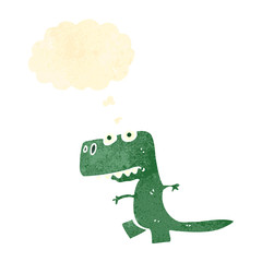 retro cartoon little dinosaur