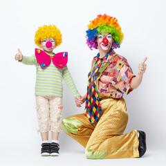 big and little funny clowns photo