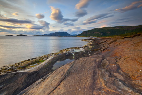 Dramatic coastal landscape near Landegode, Bodo, Nordland