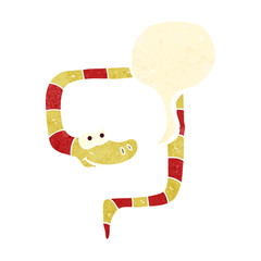retro cartoon hissing snake