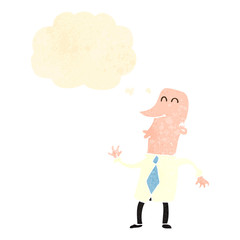 retro cartoon retro cartoon businessman with thought bubble