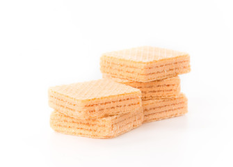 orange wafer on white background