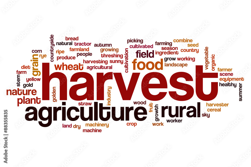 Sticker Harvest word cloud concept