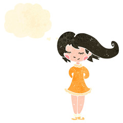 retro cartoon happy woman