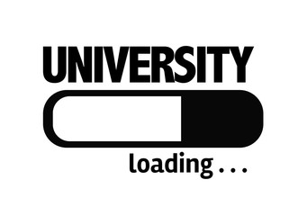 Progress Bar Loading with the text: University