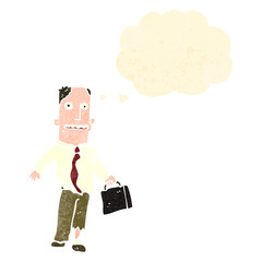 retro cartoon businessman in torn clothes