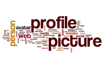Obraz premium Profile picture word cloud concept
