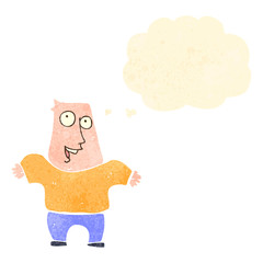 retro cartoon happy man