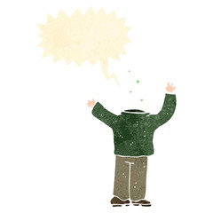 retro cartoon headless man
