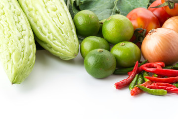 mix vegetable on white background