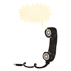 retro cartoon old telephone receiver