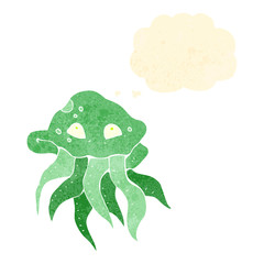 retro cartoon jellyfish