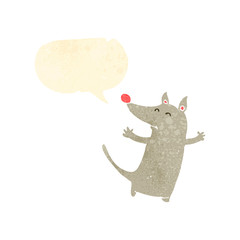 retro cartoon little wolf