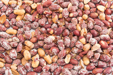 Peanuts, salted, roasted, as background