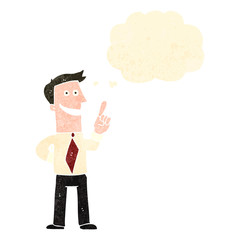retro cartoon man with great idea