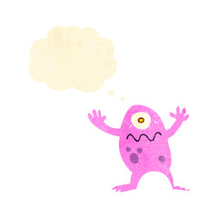 retro cartoon alien monster