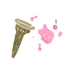 retro cartoon spilled ice cream