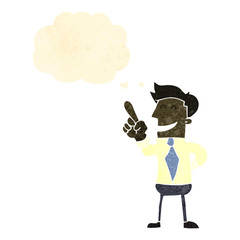 retro cartoon man with idea
