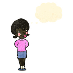 retro cartoon woman with idea