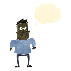 retro cartoon shrugging shoulders