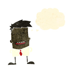 retro cartoon happy office worker