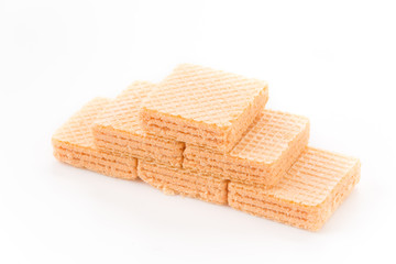 orange wafer on white background