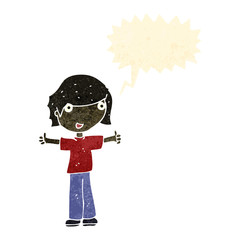 retro cartoon boy giving thumbs up symbol