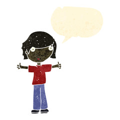 retro cartoon boy with positive attitude