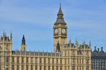 Naklejka na ściany i meble The Houses of Parliament in London in August.