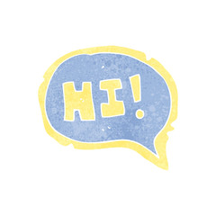 retro cartoon comic book hi symbol