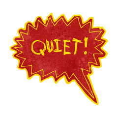 retro cartoon comic book shout for quiet