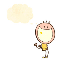retro cartoon grinning man