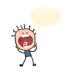 retro cartoon stressed out man