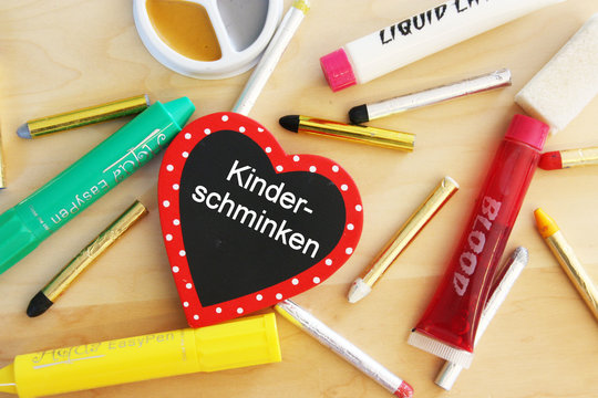 Kinderschminken schild