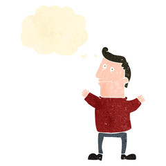 retro cartoon man thinking