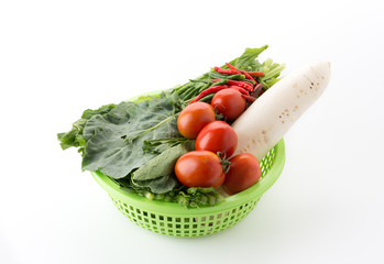mix vegetable on white background