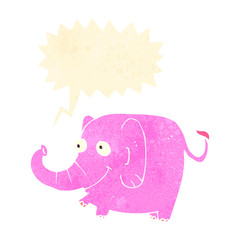 retro cartoon trumpeting elephant