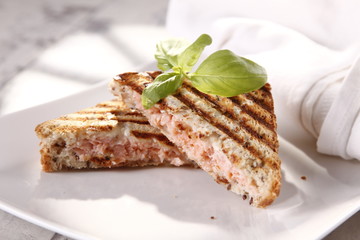Toast with salmon